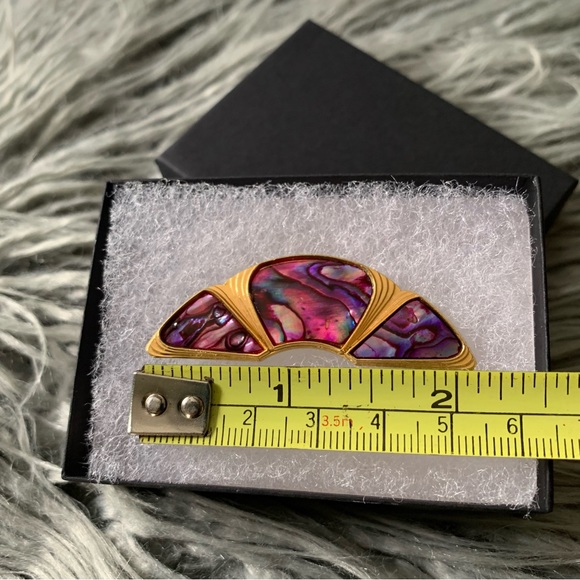 Vintage Shell inlay Brooch Pin - Picture 5 of 7